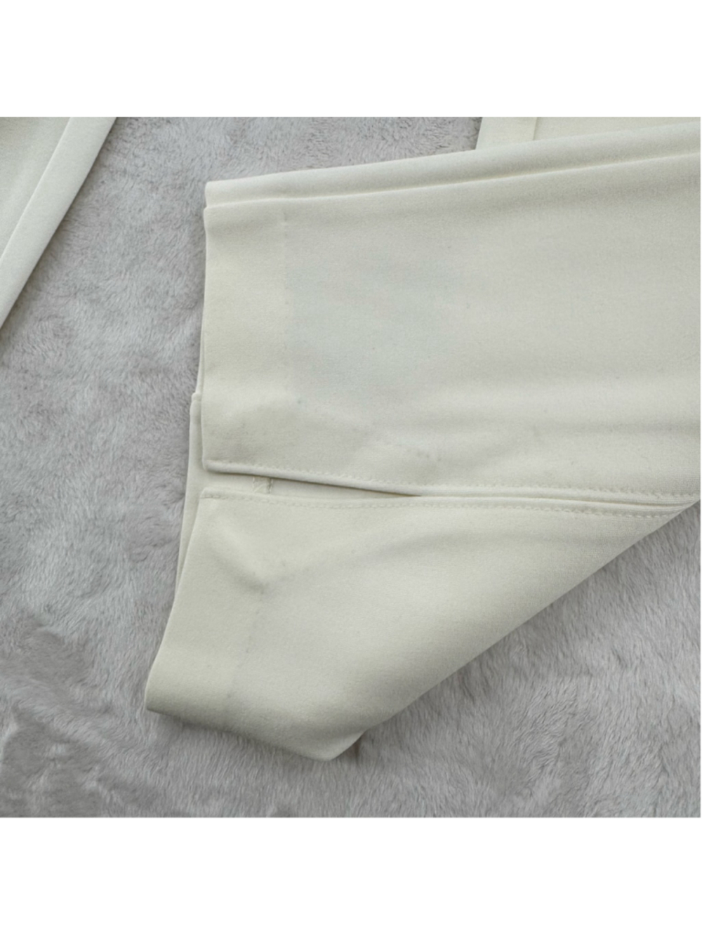 Chico's Ivory Cream Ponte Pants Pull On Zip Pockets Size 1.5/10 - Picture 3 of 6